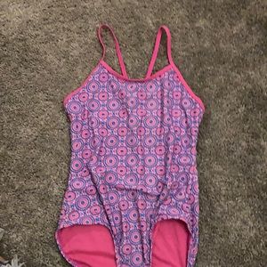 Pink and blue swimsuit